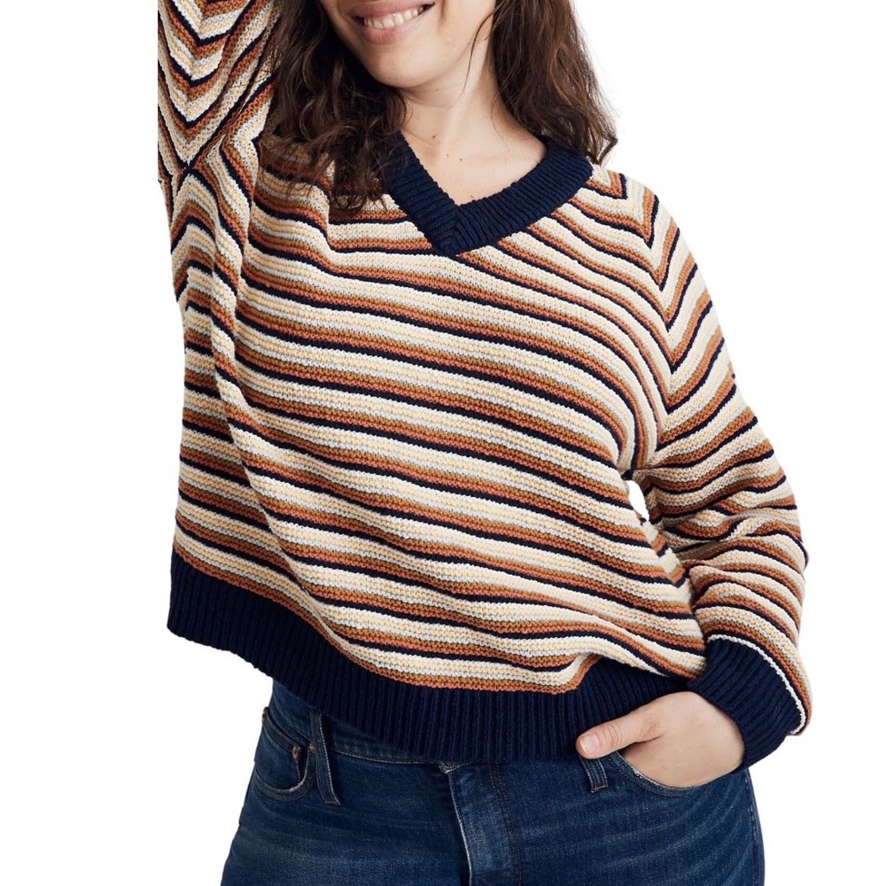 NWT Madewell Arden V-Neck Crop Pullover Sweater